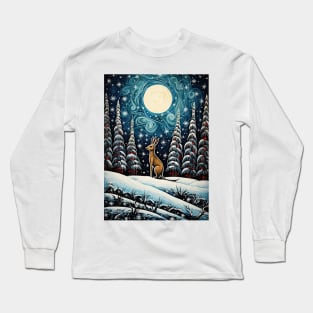 Moonlit Reverie: The Hare's Serenity Long Sleeve T-Shirt